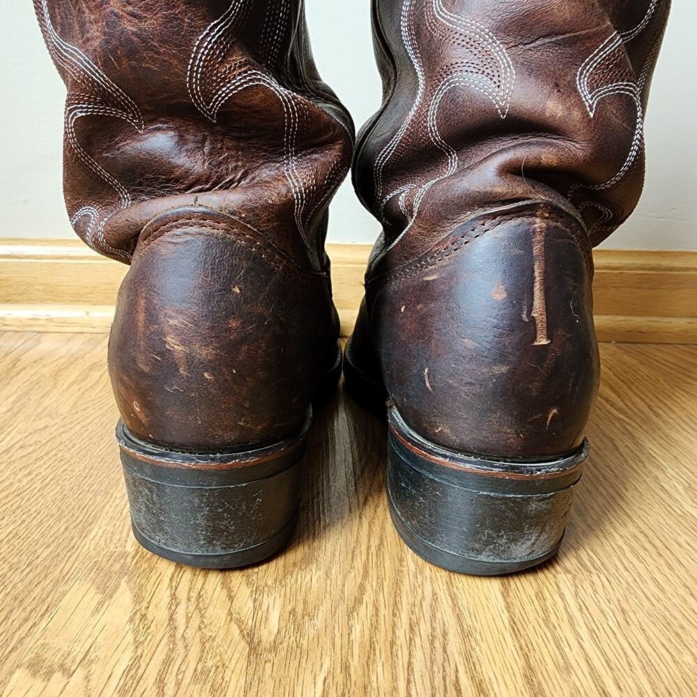 Double-H Leather Cowboy Boots Mens Size 9.5 D Pull On Work Western AG7 3282 - Picture 3 of 12